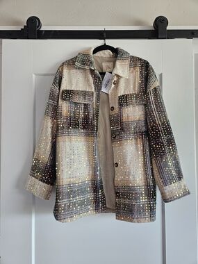 Plaid Sequin Shacket